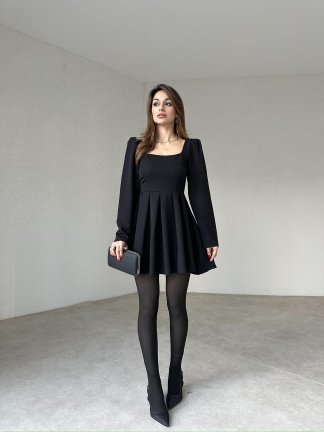 ANDROLA Mini Elbise 7060 - Siyah - 3