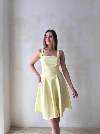 ANERY Mini Elbise 5091 - Sarı 