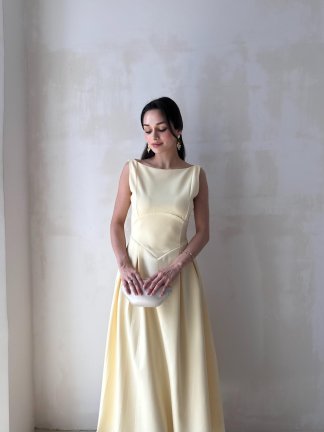 ANGEL Midi Elbise 8963 - Sarı - 1