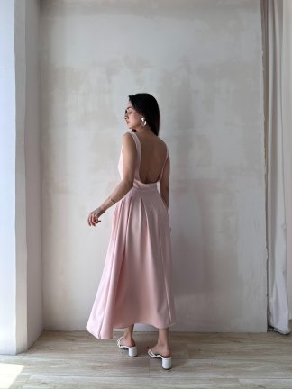 ANGEL Midi Elbise 8963 - Pudra - 2