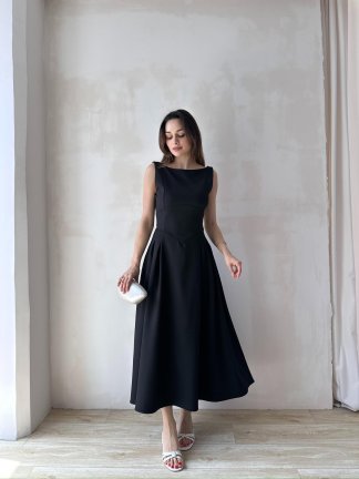 ANGEL Midi Elbise 8963 - Siyah - 2