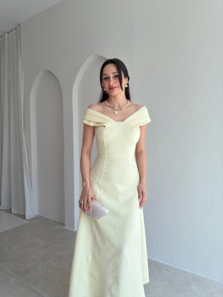 ANGELİNA Midi Elbise 7559 - Sarı - 2