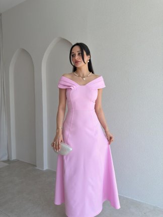 ANGELİNA Midi Elbise 7559 - Pembe - 2