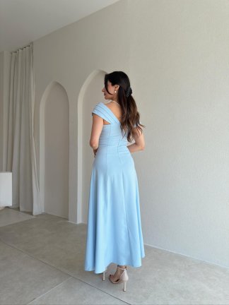 ANGELİNA Midi Elbise 7559 - Bebe Mavisi - 3