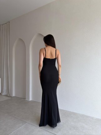 ANTHRO Maxi Elbise 8558 - Siyah - 3