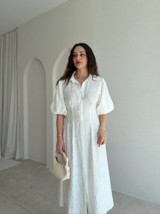 ANTONİO Midi Elbise 9520 - Beyaz - 2