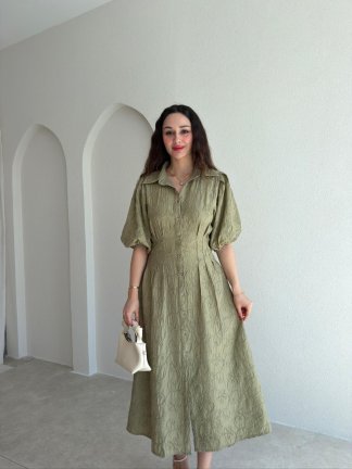 ANTONİO Midi Elbise 9520 - Haki - 2