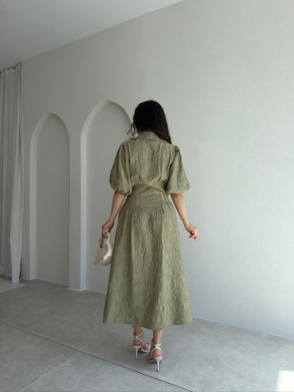 ANTONİO Midi Elbise 9520 - Haki - 3