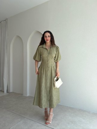 ANTONİO Midi Elbise 9520 - Haki 