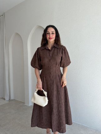 ANTONİO Midi Elbise 9520 - Acı Kahve - 2