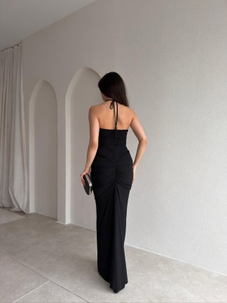 ANYA Maxi Elbise 8968 - Siyah - 3