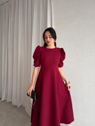 APOLLO Midi Elbise 8682 - Bordo - 2