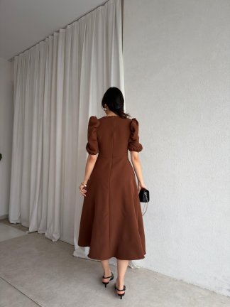 APOLLO Midi Elbise 8682 - Kahverengi - 3