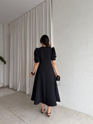 APOLLO Midi Elbise 8682 - Siyah - 3