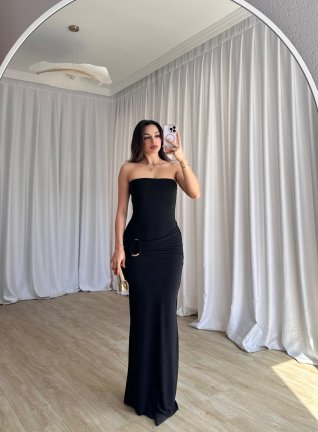 ARESS Maxi Elbise 8520 - Siyah - 1