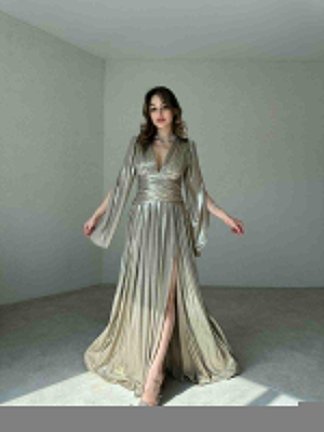 ARİA Maxi Elbise 8548 - Gold - 3
