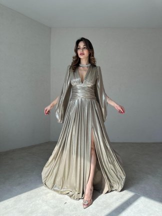 ARİA Maxi Elbise 8548 - Gold - 1