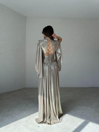 ARİA Maxi Elbise 8548 - Gold - 4