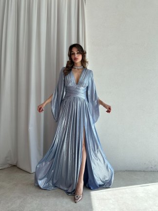 ARİA Maxi Elbise 8548 - Bebe Mavisi 