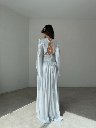 ARİA Maxi Elbise 8548 - Silver - 5