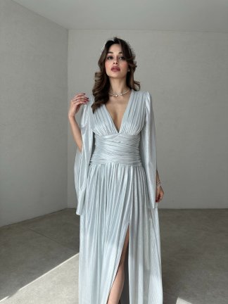 ARİA Maxi Elbise 8548 - Silver - 3