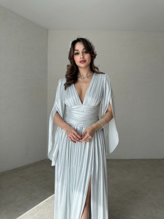 ARİA Maxi Elbise 8548 - Silver - 7