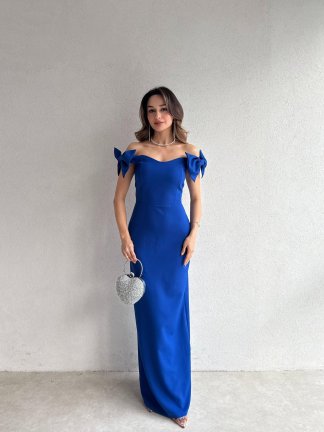 ARMİ Maxi Elbise 5051 - Saks Mavisi - 4