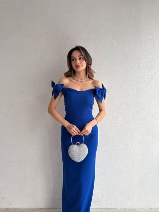 ARMİ Maxi Elbise 5051 - Saks Mavisi - 3