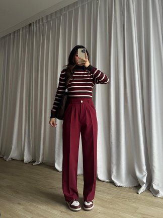 AROA Pantolon 2649 - Bordo - 2