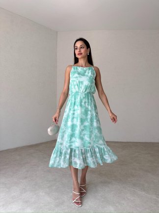 ARODE Midi Elbise 8732 - Yeşil - 2