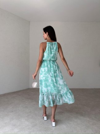 ARODE Midi Elbise 8732 - Yeşil - 3