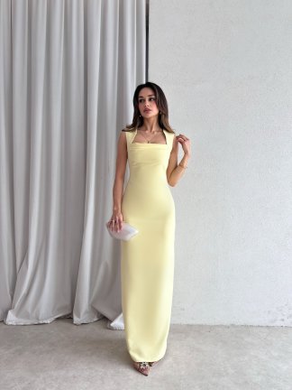 AROW Maxi Elbise 2784 - Sarı - 2