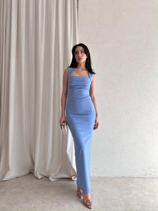 AROW Maxi Elbise 2784 - Mavi - 2