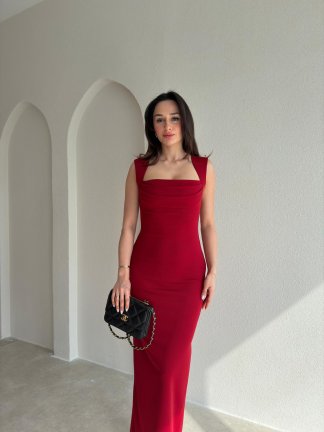 AROW Maxi Elbise 2784 - Kırmızı 