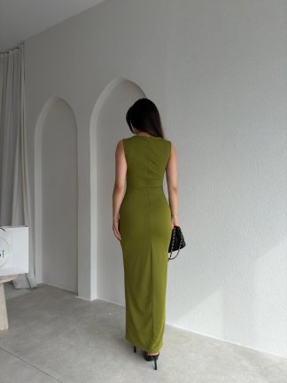 AROW Maxi Elbise 2784 - Yağ Yeşili - 3