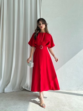 ARTHUR Midi Elbise 2056 - Kırmızı - 5