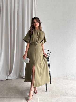 ARTHUR Midi Elbise 2056 - Haki - 3