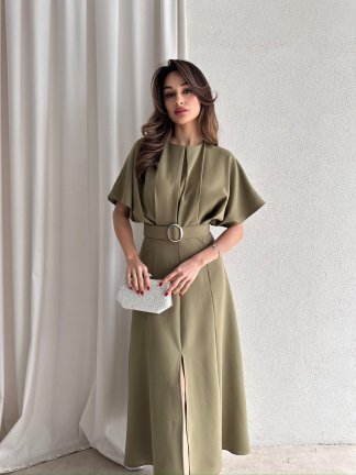 ARTHUR Midi Elbise 2056 - Haki 