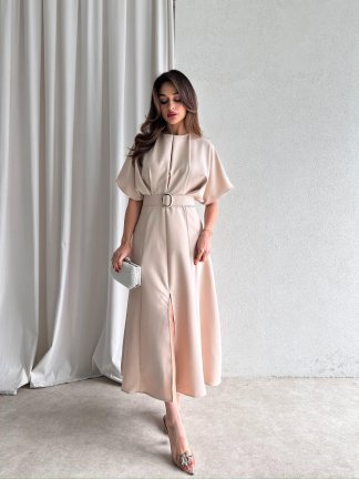 ARTHUR Midi Elbise 2056 - Krem - 3