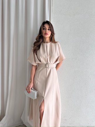 ARTHUR Midi Elbise 2056 - Krem 