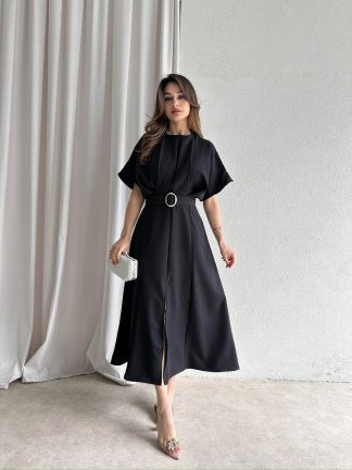 ARTHUR Midi Elbise 2056 - Siyah - 4