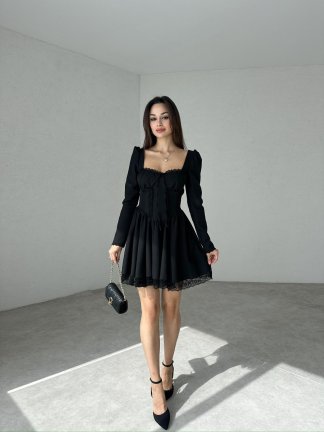 ARWEN Mini Elbise 3302 - Siyah - 3