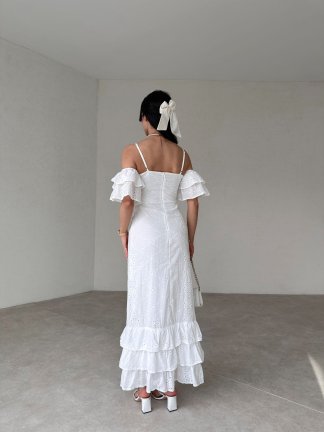 Askılı Düşük Omuzlu Fisto Caracas Elbise - 4