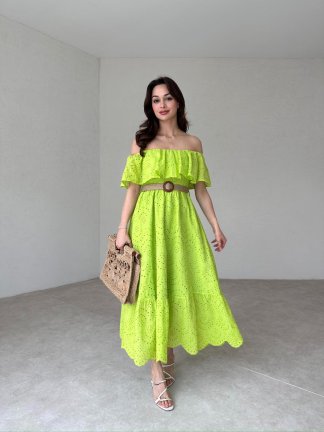 ASSENS Midi Elbise 4009 - Yeşil - 2