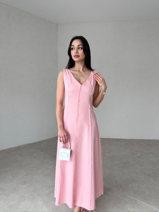 ASTRİD Maxi Elbise 7261 - Pudra - 1