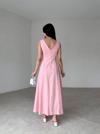 ASTRİD Maxi Elbise 7261 - Pudra - 3