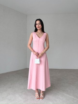 ASTRİD Maxi Elbise 7261 - Pudra - 2