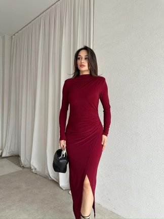 AURA Elbise 8416 - Bordo - 2