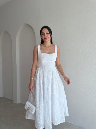 AXEL Midi Elbise 8635 - Beyaz - 2