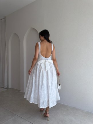 AXEL Midi Elbise 8635 - Beyaz - 3